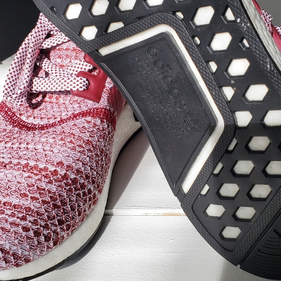 Adidas Boost Burgundy NMD R1 Running Shoes Sneakers - Picture 7 of 10